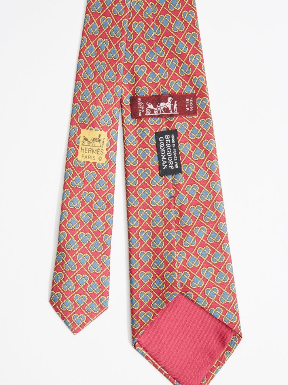 Hermes Vintage Heart Motif Silk Tie